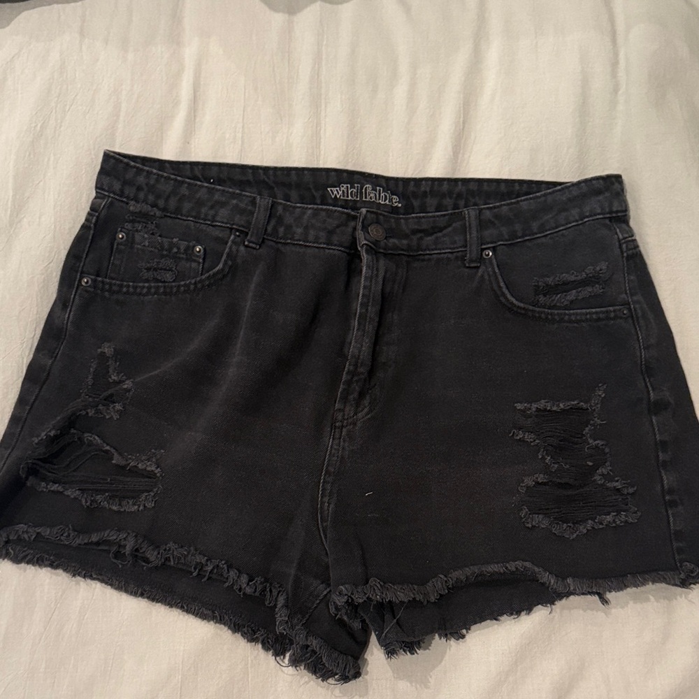 Wild Fable Charcoal Distressed Jean Shorts